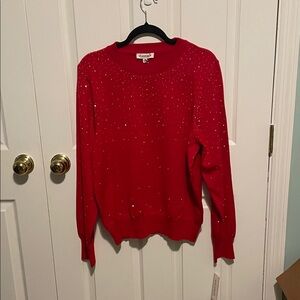 Nanette Lepore Scarlet Sweater with Sparkle Details